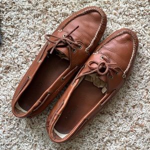 LL Bean Brown Leather Boat Shoes